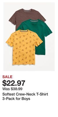 Old Navy Softest crew-neck t-shirt 3-pack for boys offer