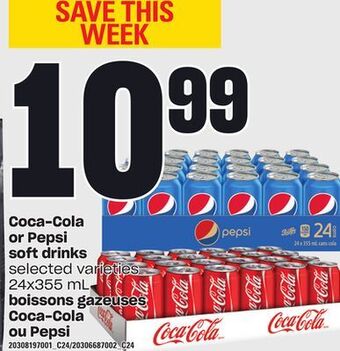 Independent City Market Boissons gazeuses coca-cola ou pepsi, 24x355 ml offer