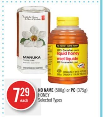 Shoppers Drug Mart No name (500g) or pc (375g) honey offer