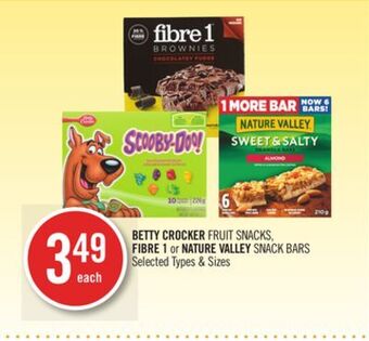 Shoppers Drug Mart Betty crocker fruit snacks, fibre 1 or nature valley snacks bars offer