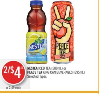 Shoppers Drug Mart Nestea iced tea (500ml) or peace tea king can beverages (695ml) offer