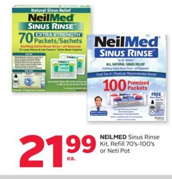 Rexall Neilmed sinus rinse kit, refill 70' s-100' s or neti pot offer
