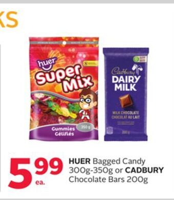 Rexall Huer bagged candy 300g-350g or cadbury chocolate bars 200g offer