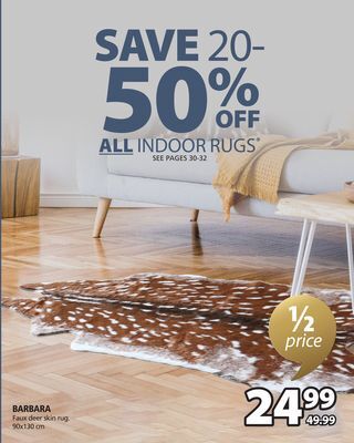 JYSK Barbara faux deer skin rug offer