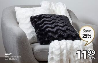 JYSK Wavy solid faux fur cushion offer