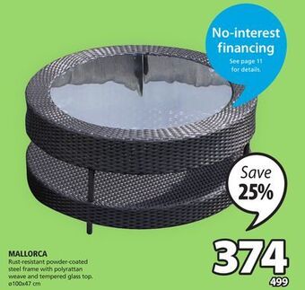 JYSK Mallorca polyrattan patio coffee table offer