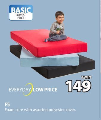 JYSK F5 foam core with assorted polyester cover offer