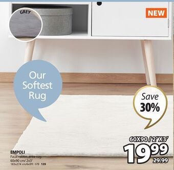 JYSK Empoli faux rabbit area rug offer