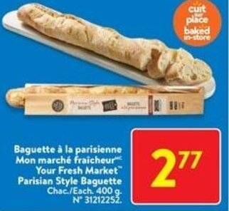 Walmart Your Fresh Market Parisian Style Baguette offer