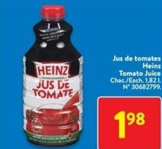 Walmart Heinz Tomato Juice offer
