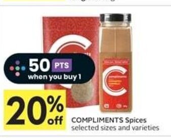 IGA COMPLIMENTS Spices offer