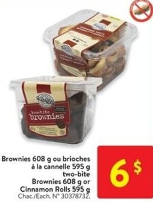 Walmart two-bite Brownies 608 g or Cinnamon Rolls 595 g offer