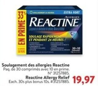 Walmart Reactine Allergy Relief offer