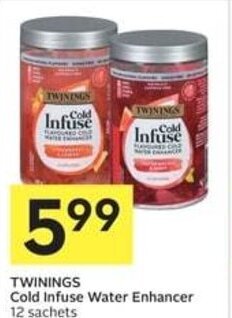 IGA TWININGS Cold Infuse Water Enhancer 12 sachets offer