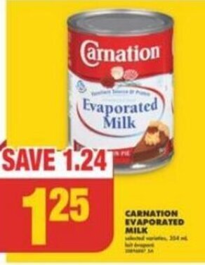No Frills CARNATION EVAPORATED MILK offer