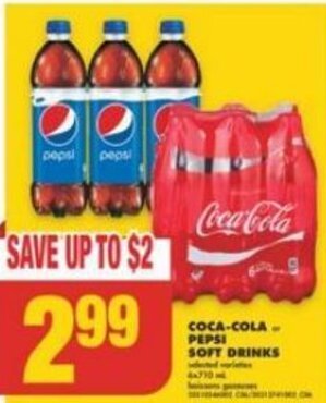 No Frills COCA-COLA-PEPSI SOFT DRINKS offer