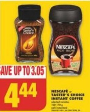 No Frills NESCAFE TASTER'S CHOICE INSTANT COFFEE offer