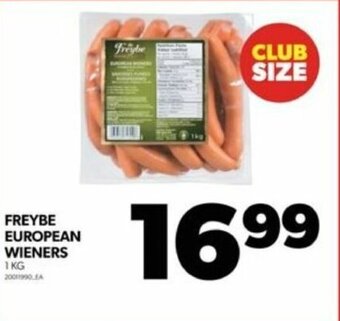 Real Canadian Superstore FREYBE EUROPEAN WIENERS 1KG offer