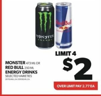 Real Canadian Superstore MONSTER 473 ML OR RED BULL 250 ML ENERGY DRINKS offer
