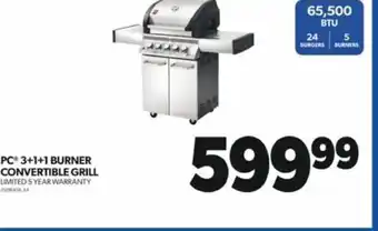 Real Canadian Superstore PC® 3+1+1 BURNER CONVERTIBLE GRILL LIMITED 5 YEAR WARRANTY offer