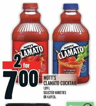 Metro MOTT'S CLAMATO COCKTAIL 1.89 L offer