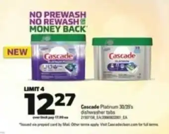 Real Canadian Superstore Cascade Platinum 30/39's dishwasher tabs offer