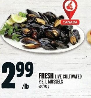 Metro FRESH LIVE CULTIVATED P.E.I. MUSSELS 660/100 g offer