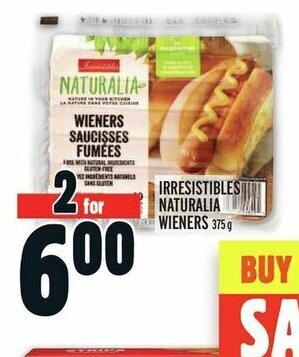 Metro IRRESISTIBLES Naturalia WIENERS 375 g offer