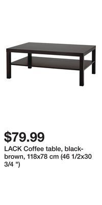IKEA Lack coffee table, black-brown, 118x78 cm (46 1/2x30 3/4 ) offer