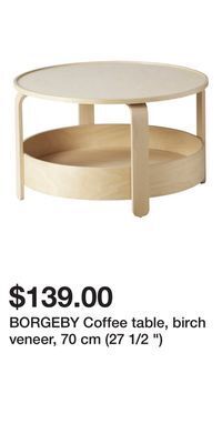 IKEA Borgeby coffee table, birch veneer, 70 cm (27 1/2 ) offer