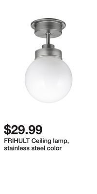 IKEA Frihult ceiling lamp, stainless steel color offer