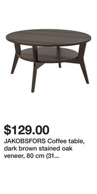 IKEA Jakobsfors coffee table, dark brown stained oak veneer, 80 cm (31 1/2 ) offer
