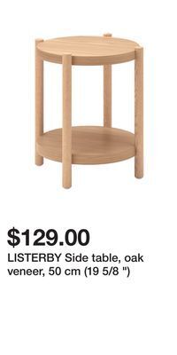 IKEA Listerby side table, oak veneer, 50 cm (19 5/8 ) offer