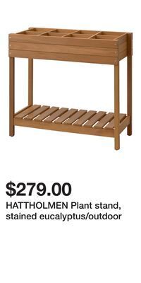 IKEA Hattholmen plant stand, stained eucalyptus/outdoor offer
