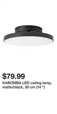 IKEA Kabomba led ceiling lamp, matte/black, 36 cm (14 ) offer