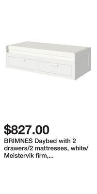 IKEA Brimnes daybed with 2 drawers/2 mattresses, white/meistervik firm, twin offer