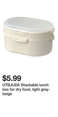 IKEA Utbjuda stackable lunch box for dry food, light grey-beige offer