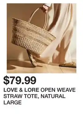 Chapters Indigo Open weave straw tote, natural large offer
