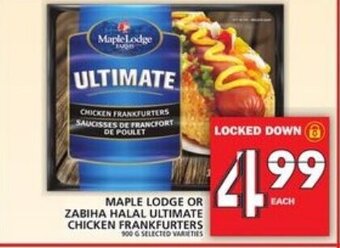 Food Basics Maple lodge or zabiha halal ultimate chicken frankfurters offer