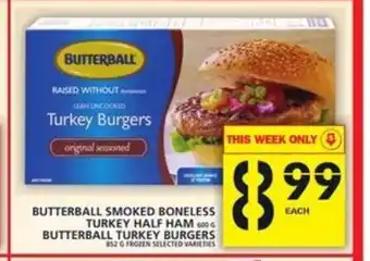 Food Basics Butterball smoked boneless turkey half ham offer