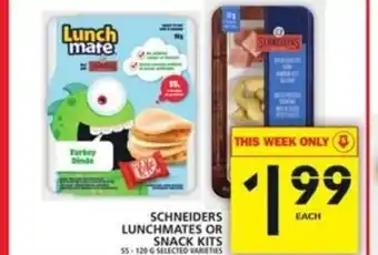 Food Basics Schnieders lunchmates or snack kits offer