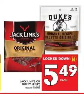 Food Basics Jack link's or duke's jerky offer