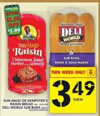 Food Basics Snun-maid or dempster's raisin bread offer