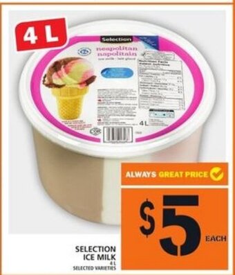 Food Basics Selection ice milk offer