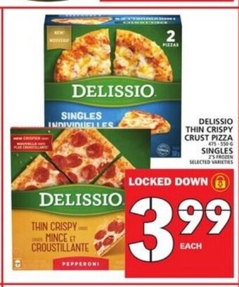 Food Basics Delissio thin crispy crust pizza offer