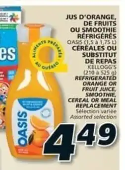 IGA JUS D'ORANGE, DE FRUITS OU SMOOTHIE RÉFRIGÉRÉS OASIS (1,5 à 1,75 L) offer