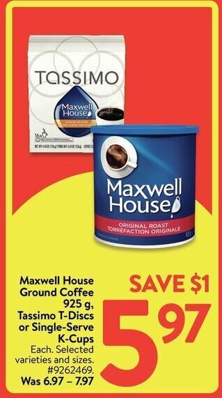 Walmart Maxwell house ground coffee offer