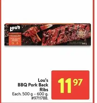 Walmart Lou's BBQ pork back ribs offer