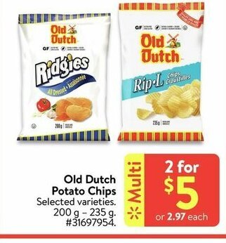 Walmart Old dutch potato chips offer