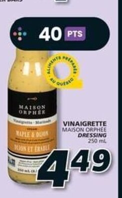 IGA VINAIGRETTE MAISON ORPHEE 250 ml offer